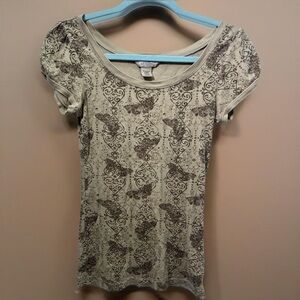 Arizona Jean Company Butterfly Print T-shirt (Size Small)